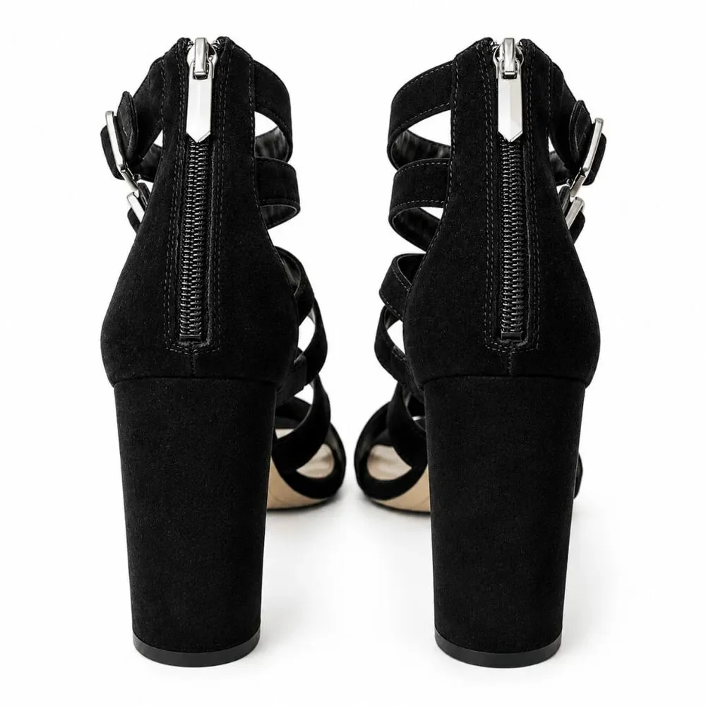 SAM EDELMAN Yasmina Black Strappy Sandals Size 7M